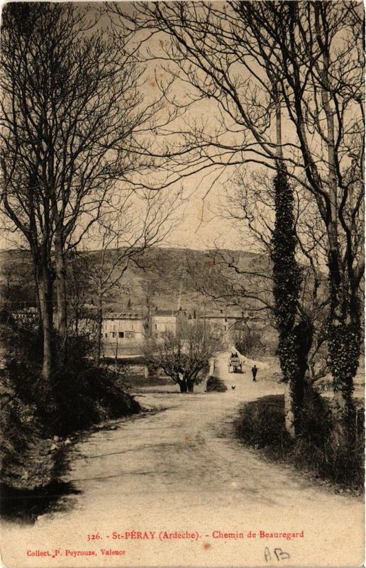 Carte postale ancienne Saint-Peray Chemin de Beauregard à Saint-Péray