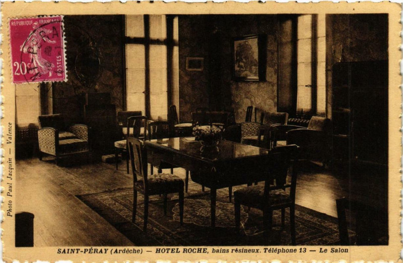 Carte postale ancienne Saint-Peray Hotel Roche Le Salon à Saint-Péray