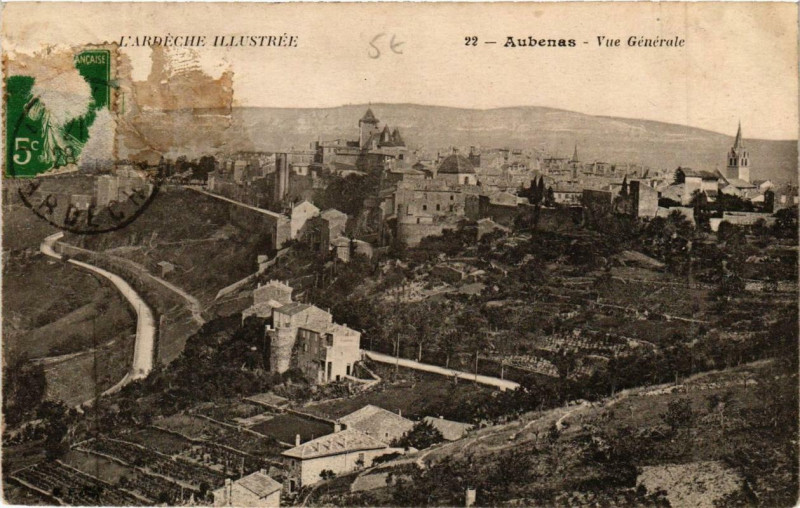 Carte postale ancienne Aubenas Vue générale à Aubenas