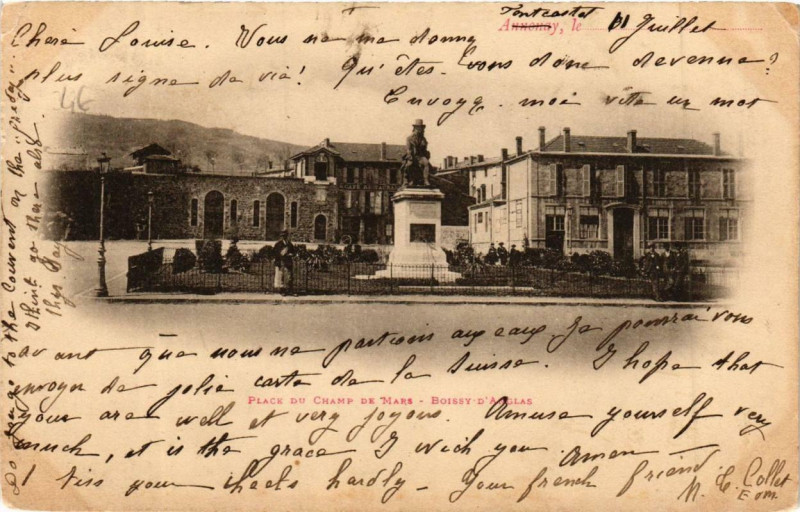 Carte postale ancienne Annonay Place du Champ de Mars à Annonay