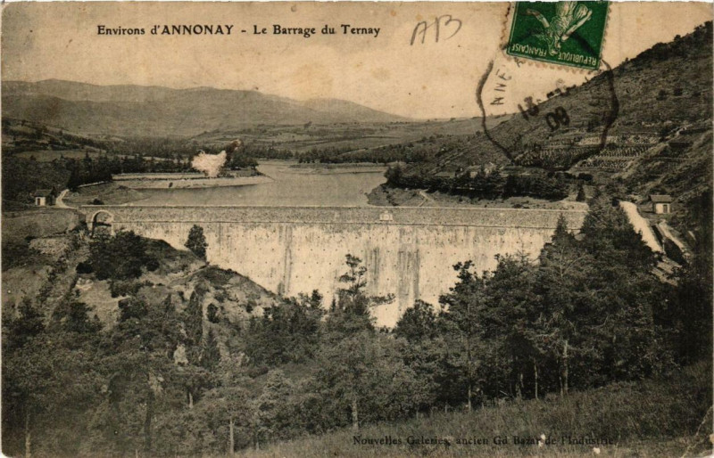 Carte postale ancienne Env. de Annonay Le Barrage du Ternay à Annonay