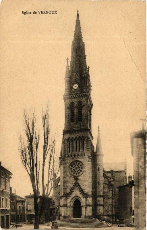 Carte postale ancienne Vernoux Eglise