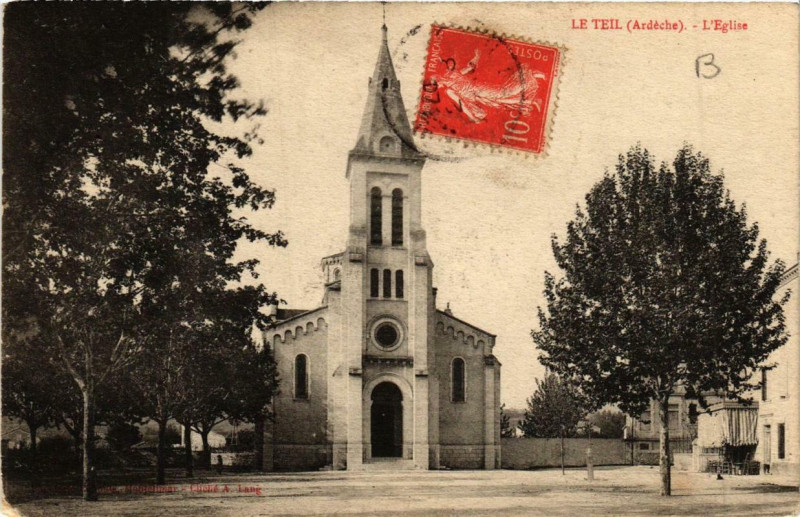 Carte postale ancienne Le Teil L'Eglise au Teil