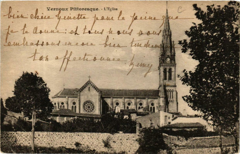 Carte postale ancienne Vernoux L'Eglise