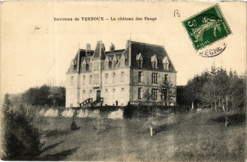 Carte postale ancienne Env. de Vernoux Le chateau des Faugs