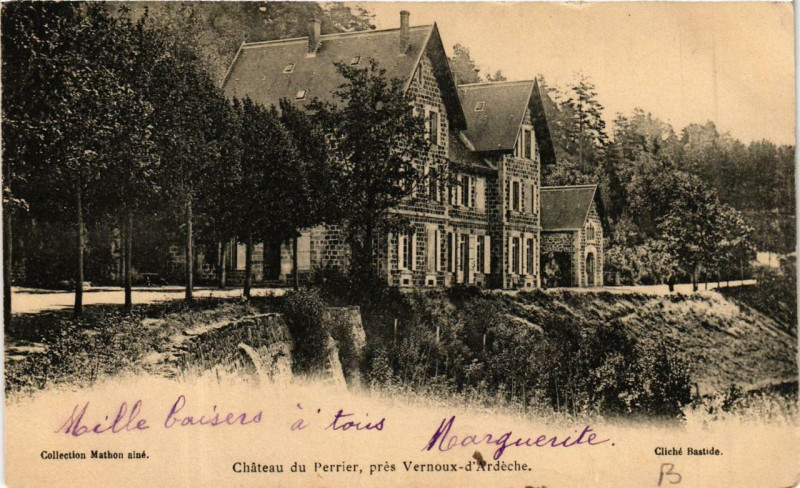 Carte postale ancienne Pres Vernoux Chateau du Perrier