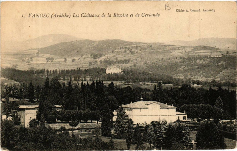 Carte postale ancienne Vanosc Les Chateaux e la Rivoire et de Gerlande à Vanosc