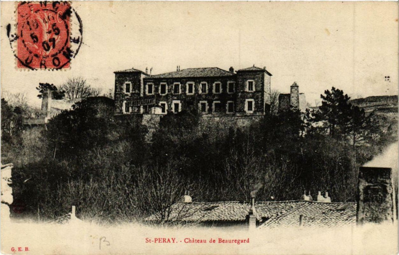 Carte postale ancienne Saint-Peray Chateau de Beauregard à Saint-Péray