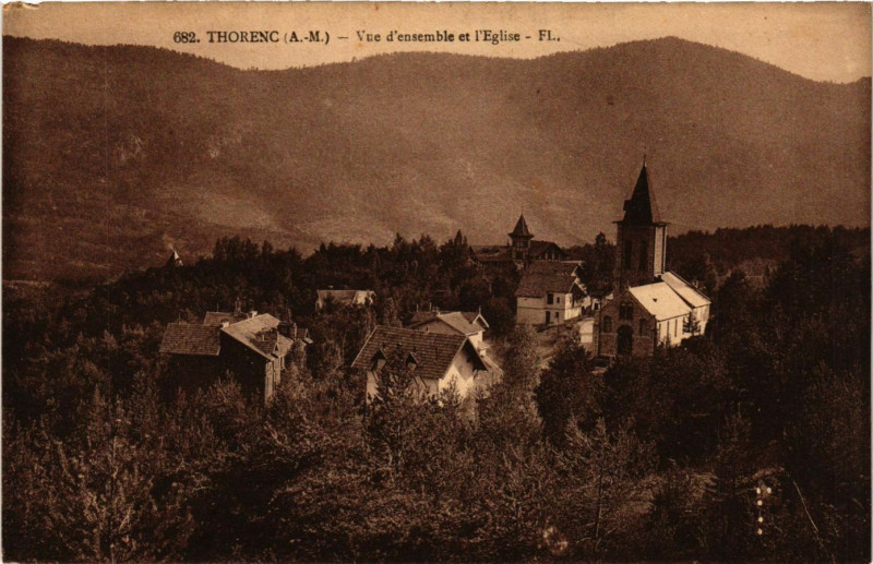 Carte postale ancienne Thorenc - Vue d'ensemble et l'Eglise