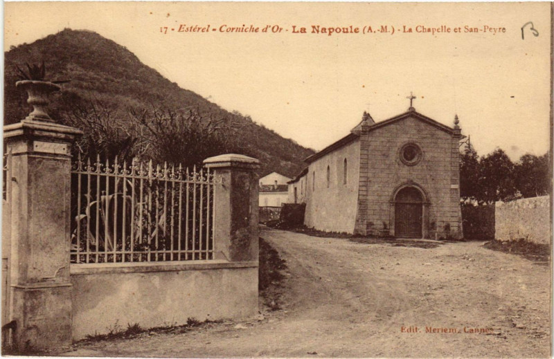 Carte postale ancienne Esterel - Corniche d'Or - La Napoule - La Chapelle et San -