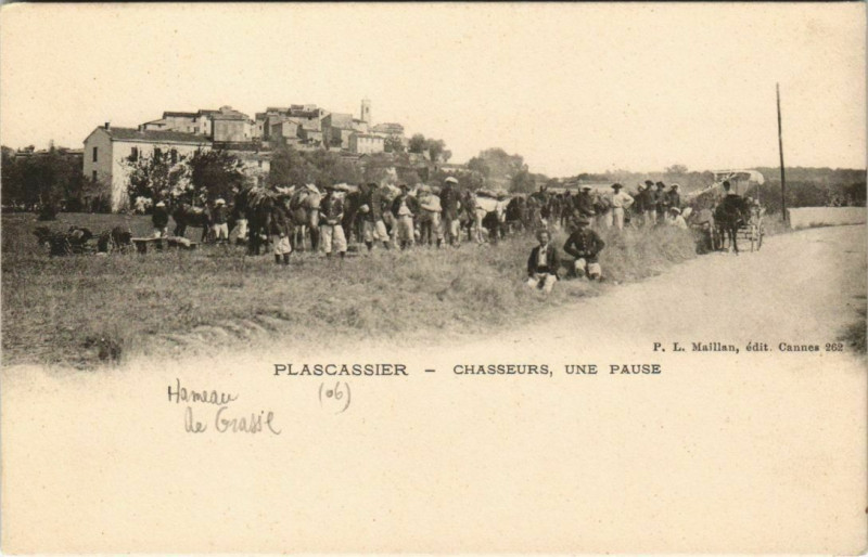Carte postale ancienne Plascassier Chasseurs une pause