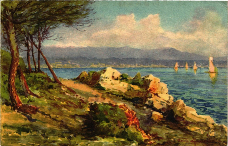 Carte postale ancienne Menton - Vue du Cap-Martin à Menton