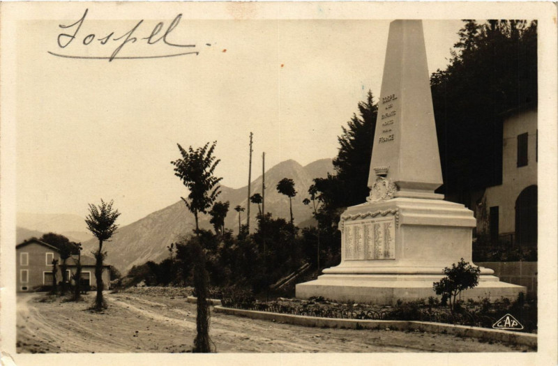 Carte postale ancienne Sospel - Mon. aux Morts de la Grande Guerre à Sospel