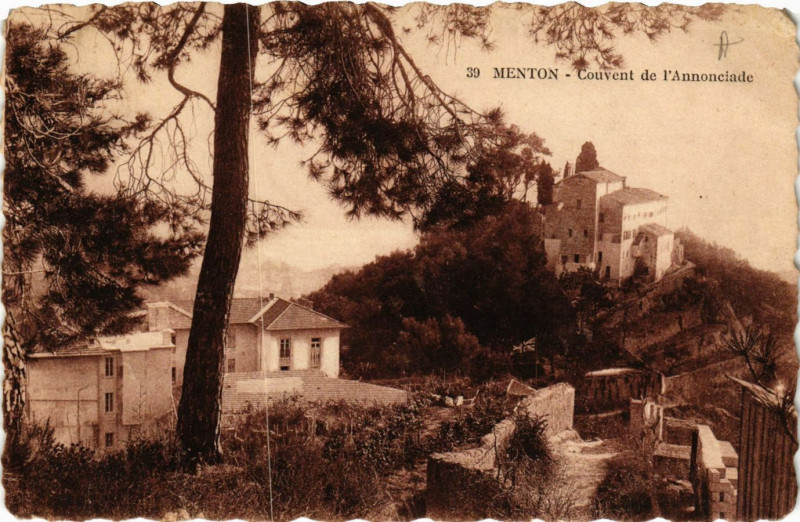 Carte postale ancienne Menton - Couvent de l'Annonciade à Menton