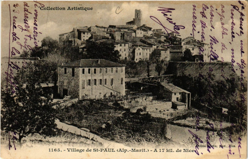 Carte postale ancienne Village de Saint-Paul - a 17 kil de Nice à Nice