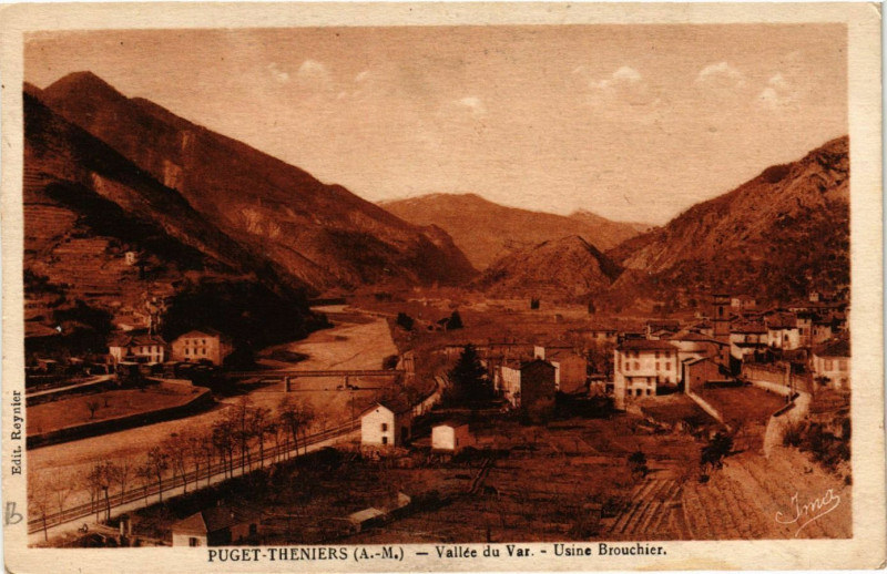 Carte postale ancienne Puget-Theniers - Vallée du Var - Usine Brouchier à Puget-Théniers