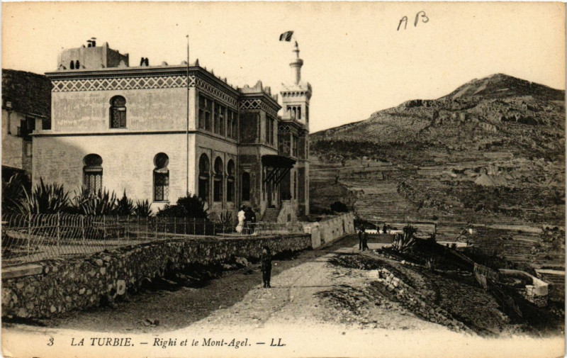 Carte postale ancienne La Turbie - Righi et le Mont-Agel à La Turbie