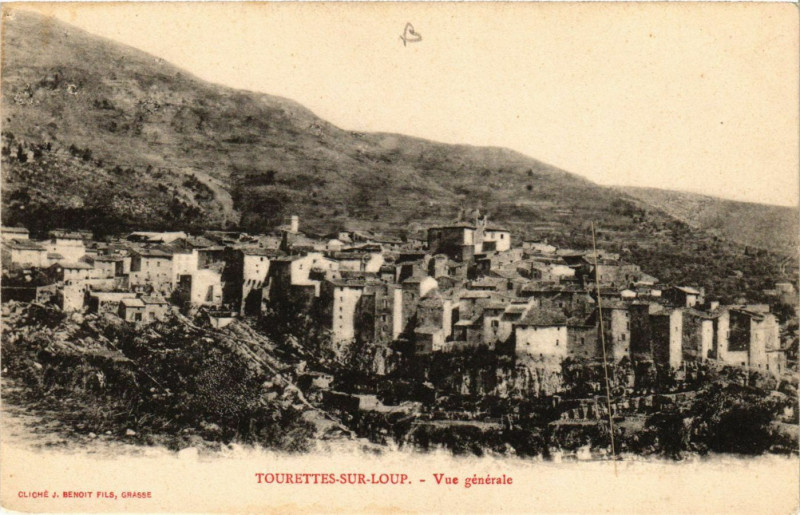 Carte postale ancienne Tourettes-sur-Loup - Vue générale