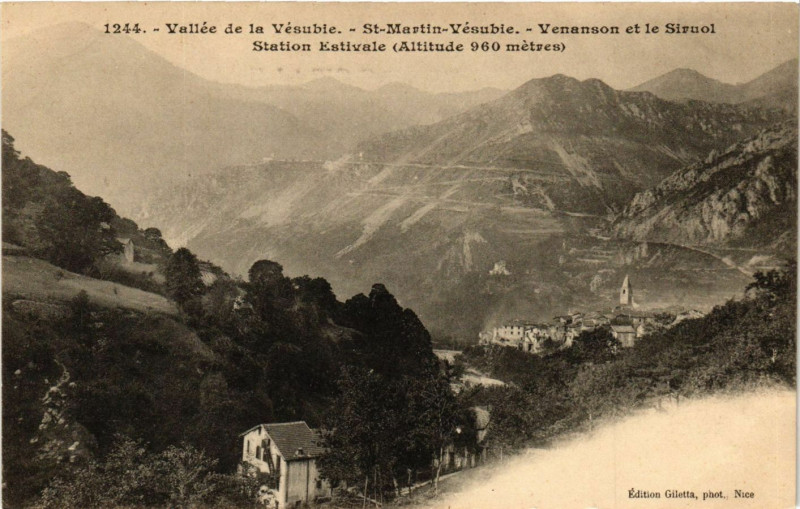 Carte postale ancienne Vallée de la Vesubie - Saint-Martin-Vesubie - Venanson et le Siruol à Saint-Martin-Vésubie