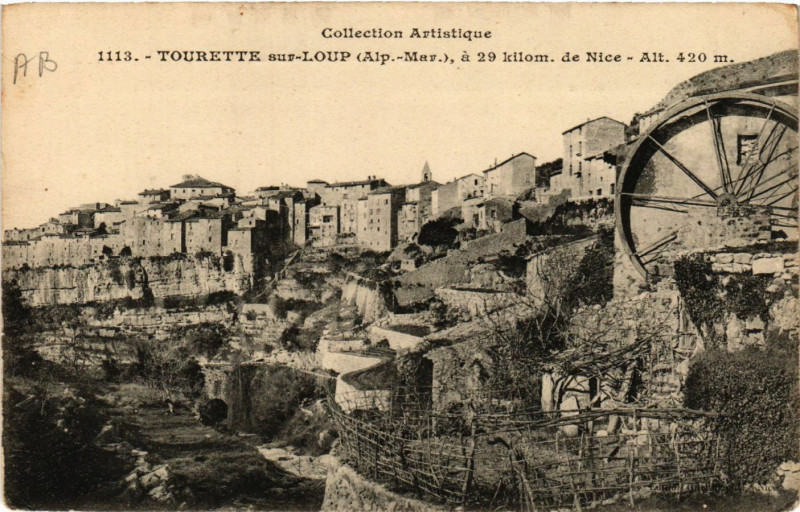 Carte postale ancienne Tourette-sur-Loup a 25 kilom. de Nice - Alt 420 m à Nice