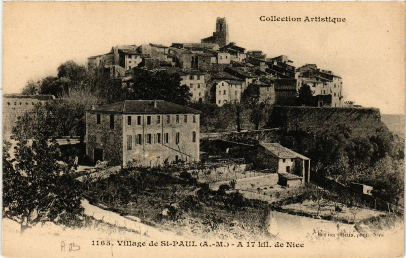 Carte postale ancienne Village de Saint-Paul - A 17 kil de Nice à Nice
