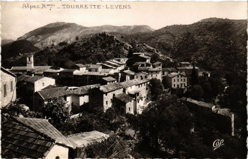 Carte postale ancienne Tourrette-Levens - Le Quartier du Castellar à Tourrette-Levens