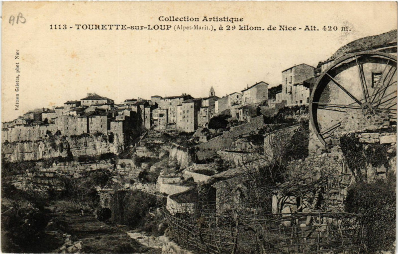 Carte postale ancienne Tourette-sur-Loup (Alpes-Marit.) a 28 kilom de Nice - Alt 420 m à Nice