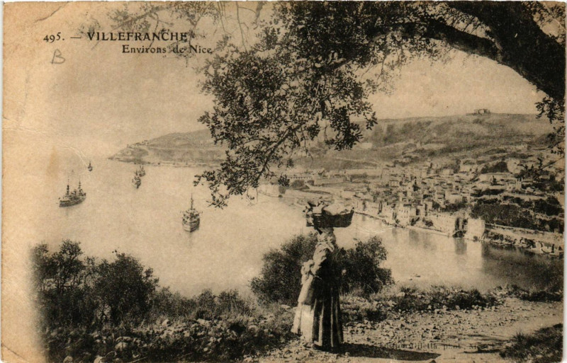 Carte postale ancienne Villefranche - Env. de Nice à Nice