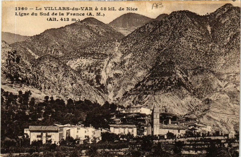 Carte postale ancienne Le Villars-du-Var a 48 kil. de Nice - Ligne du Sud de la France.. à Nice