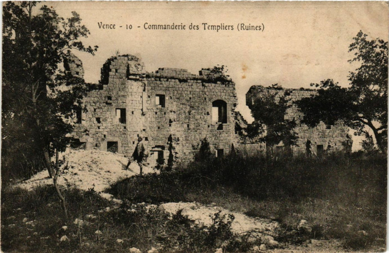 Carte postale ancienne Vence - Commanderie des Templiers (Ruines) à Vence