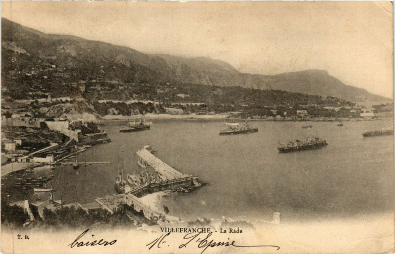 Carte postale ancienne Villefranche - La Rade