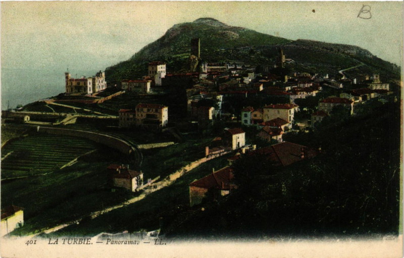 Carte postale ancienne La Turbie - Panorama à La Turbie
