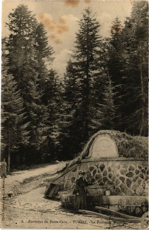 Carte postale ancienne Env. de Peira-Cava - Turini - La Fontaine
