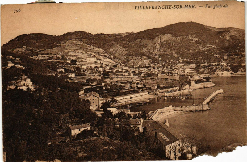 Carte postale ancienne Villefranche-sur-Mer - Vue générale à Villefranche-sur-Mer