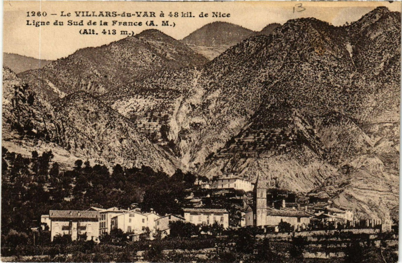 Carte postale ancienne Le Villars-du-Var a 48 kil. de Nice - Ligne du Sud de la France.. à Nice