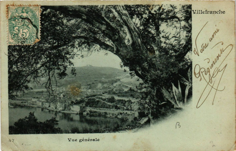 Carte postale ancienne Villefranche - Vue générale