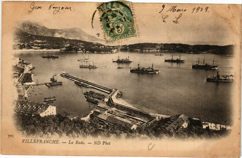 Carte postale ancienne Villefranche - La Rade