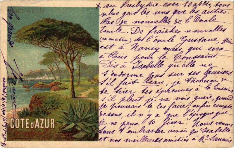 Carte postale ancienne Cote d'Azur
