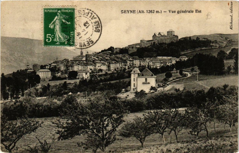 Carte postale ancienne Seyne Vue générale est à Seyne