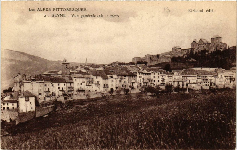 Carte postale ancienne Seyne Vue générale à Seyne