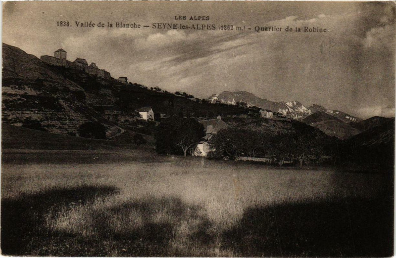 Carte postale ancienne Seyne-les-Alpes Quartier de la Robine à Seyne