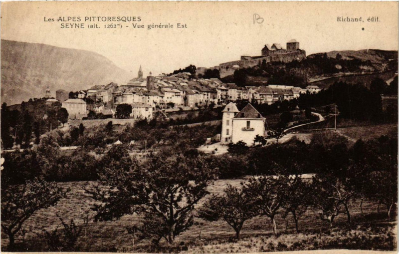 Carte postale ancienne Seyne Vue générale est à Seyne