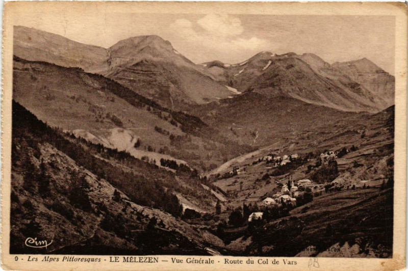 Carte postale ancienne Le Mélezen Vue générale Route de Col de Vars