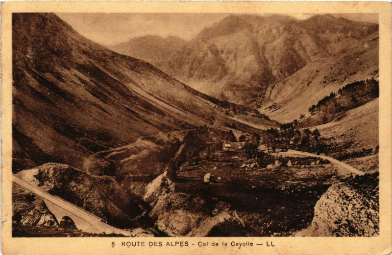 Carte postale ancienne Route des Alpes Col de la Cayolle