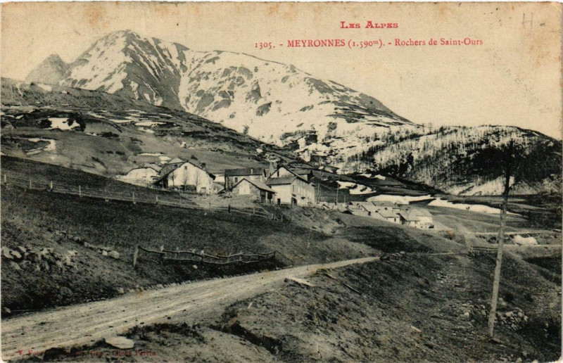 Carte postale ancienne Meyronnes Rochers de Saint-Ours