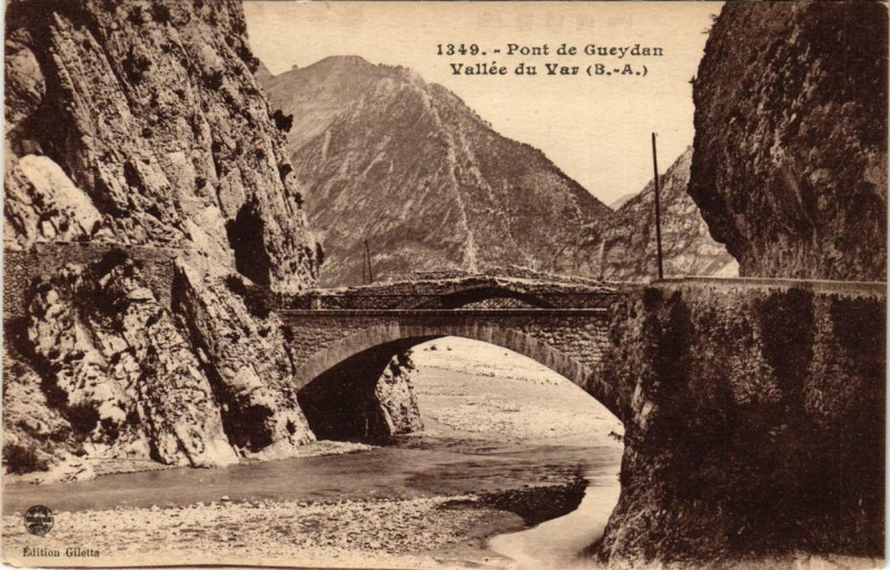 Carte postale ancienne Pont de Gueydan Vallée du Var