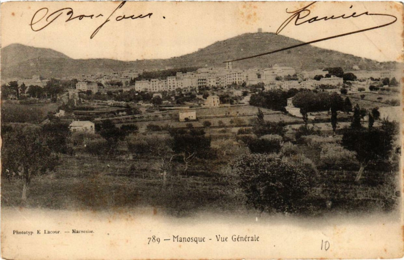Carte postale ancienne Manosque Vue générale à Manosque