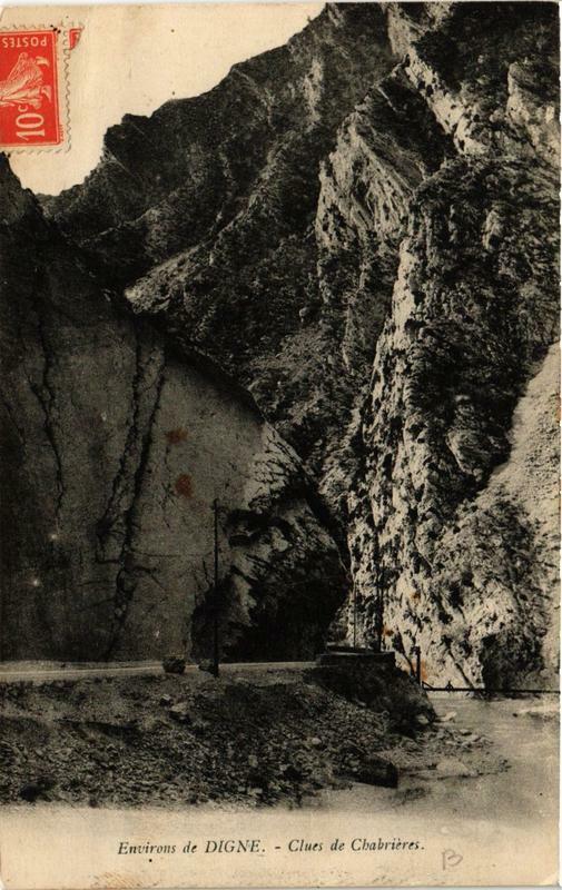 Carte postale ancienne Env. de Digne Clues de Chabrieres