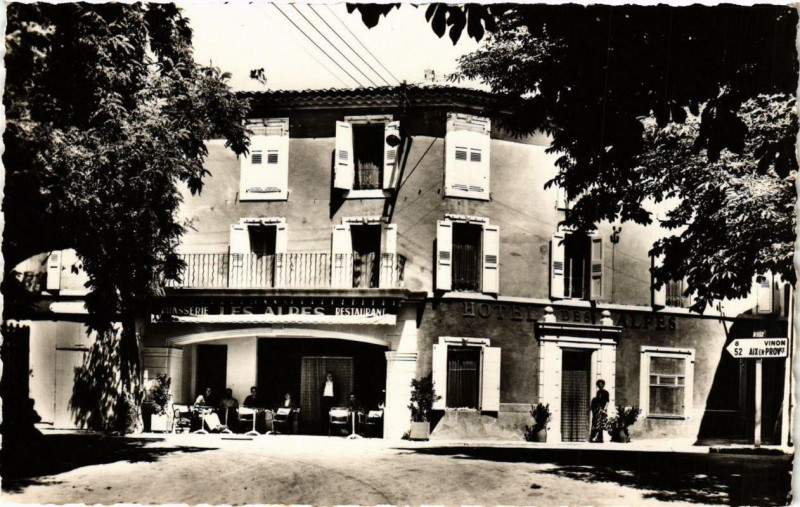Carte postale ancienne Greoux-les-Bains L'Hotel des Alpes à Gréoux-les-Bains