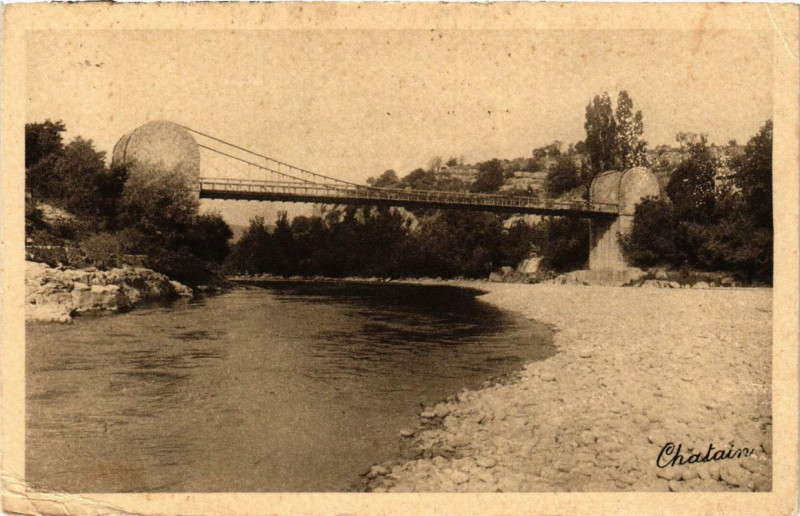 Carte postale ancienne Greoux-les-Bains Pont du Verdon à Gréoux-les-Bains